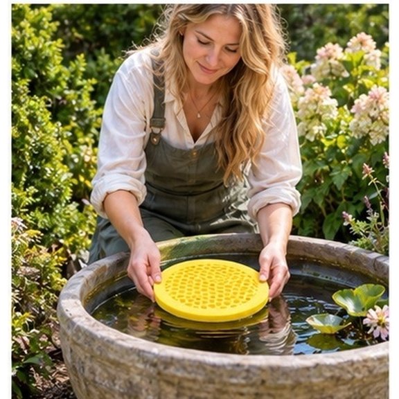 Moluckfu 5Pcs Eva Foam Floating Bee Feeder for Garden with No Sinking Feature and Flexible Placement