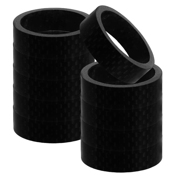 Moluckfu 6Pcs Black Bike Spacers in Carbon Fiber for Headset and Stem Upgrades on Road Bikes