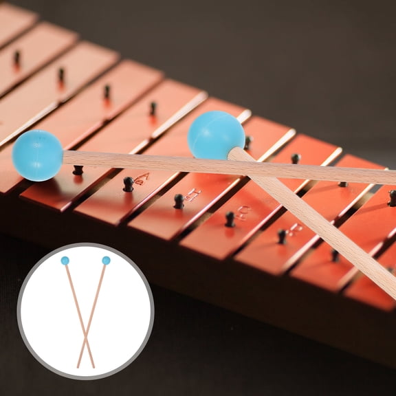 Moluckfu Mallet Hammer Musical Instrument Playing Silicone Blue 1 Pair 10In