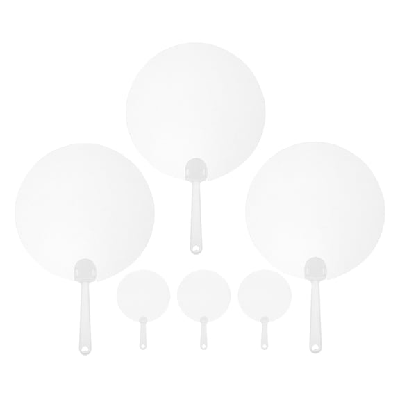 Moluckfu 6pcs Blank Diy Graffiti Fans Transparent Handheld Painting Fans Craft Supplies For Parties Events And Projects