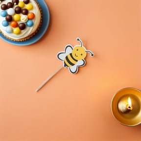 Moluckfu 72Pcs Bee Cake Toppers Yellow Paper Picks for Cupcake Decoration and Birthday Party Supplies