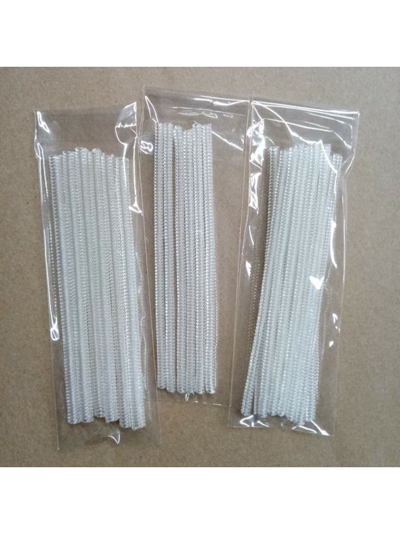 8 Pcs PU Spring Rope Adjustable Ring Extender White 1.2x3.6x100mm