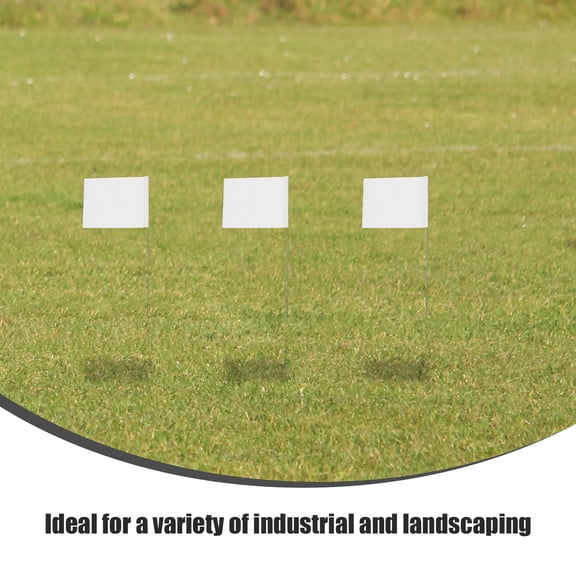 Moluckfu 80pcs White Ground Marker Flags for Landscaping and Traffic Warning