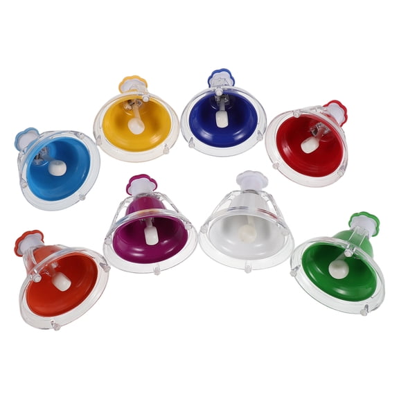 Moluckfu 8Pcs Multicolor 8 Tone Hand Bells with Animal Paw Design for Home Music Rhythm Training