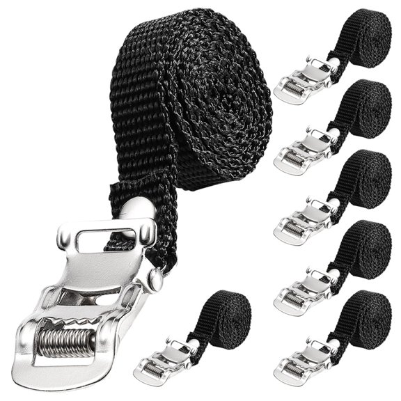 Moluckfu 8Pcs Outdoor Cycling Bike Pedal Straps Nylon Adjustable Length for Fitness Enthusiasts