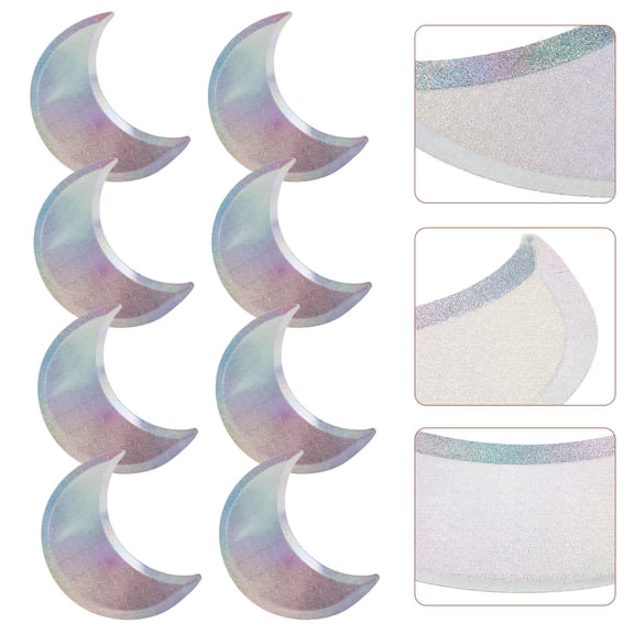 Moluckfu 8Pcs Plated Silver Holographic Paper Plates Non Toxic Sturdy Disposable Tableware for Christmas Party Plates