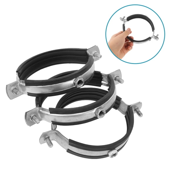 Moluckfu 90mm Carbon Steel Mounting Brackets 3pcs Split Ring Hanger Clamps Wall/Ceiling Mount For Pipes Support