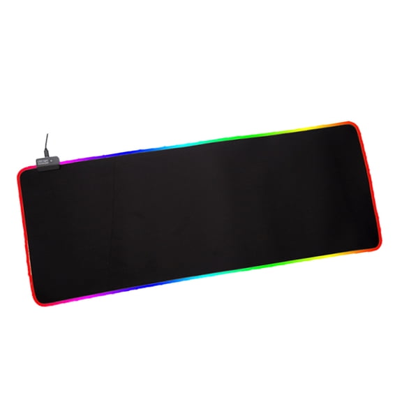 Moluckfu Black Luminous Mouse Pad with Adjustable Rgb Lighting and Foldable Design for Gaming