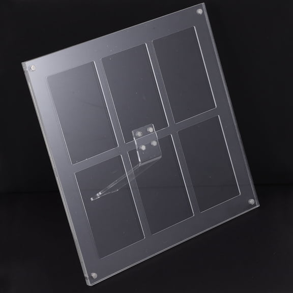 Moluckfu Clear Acrylic Multi-Grid Photo Frame Desktop Organizer for Office and Home Picture Display