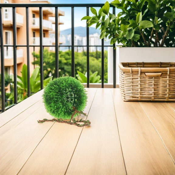 Moluckfu Green Plastic Reptile Shelter with Artificial Grass Ball for Naturalistic Habitat