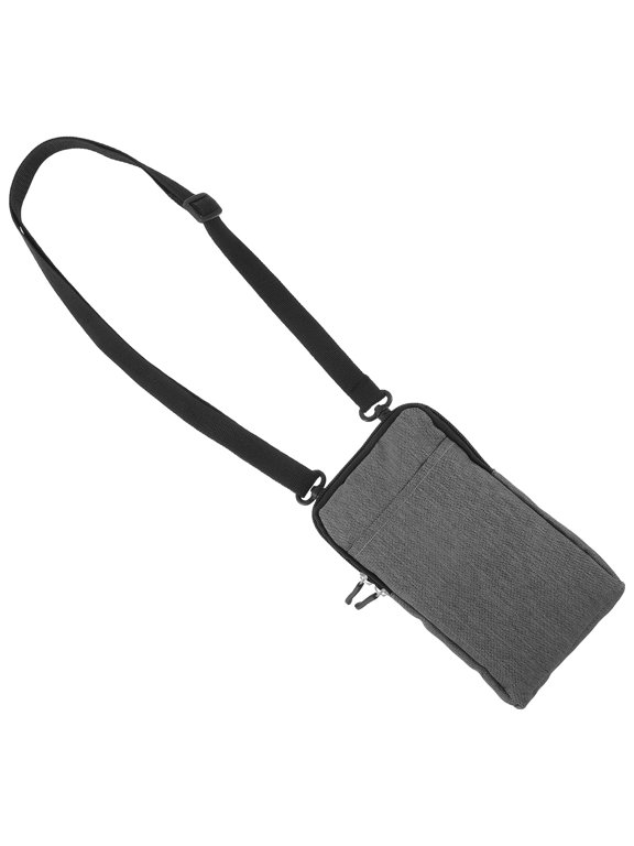 Grey Phone Wallet Bag with Card Holder Pocket and Adjustable Shoulder Strap for Everyday Carry