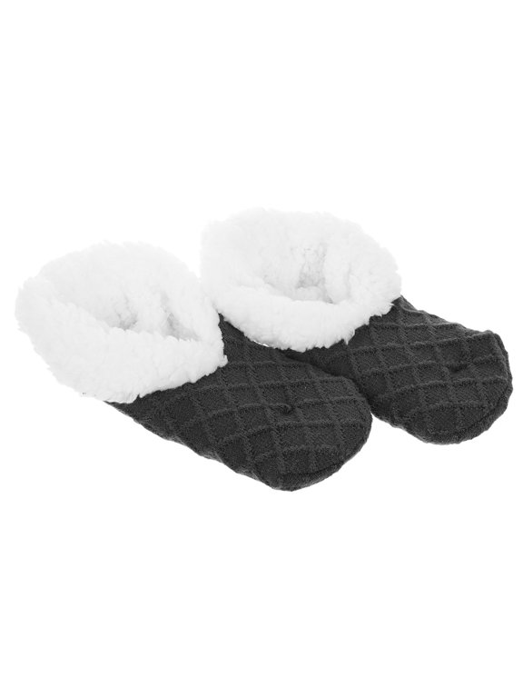 Grey Sleep Socks with Gripper Bottom, Thick Soft Polyester for Maternity Hospital Wear
