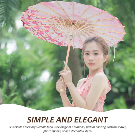 Moluckfu Handmade Pink Chinese Style Parasol for Artistic Wedding and Photography