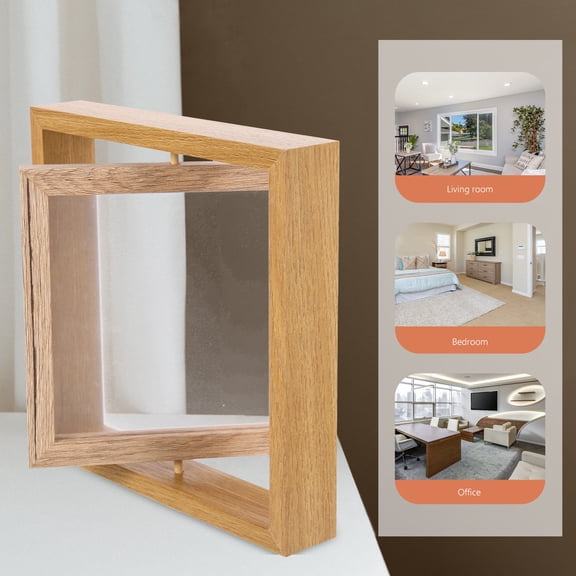 Moluckfu Khaki Photo Frame for Home Synthetic Material Family Decoration 1Pcs