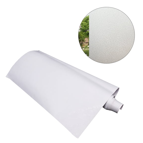 Moluckfu Non Adhesive Frosted White Privacy Film Static Cling for Glass Decoration and Home Use