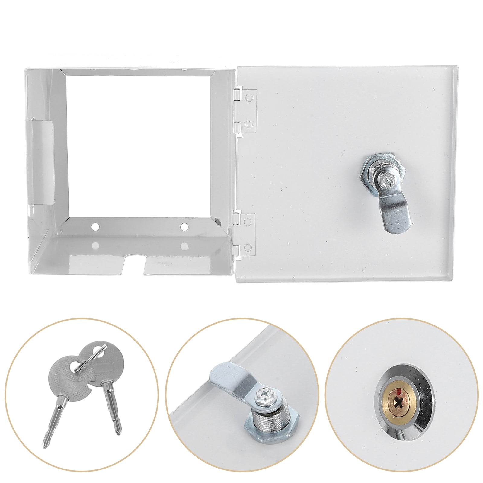 Moluckfu Outdoor Receptacle Cover with Lock, Weather Resistant Iron Box ...