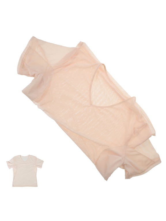 Quick Dry Mens V Neck Undershirt with Sweat Absorbing Underarm Pads for Work and Sports