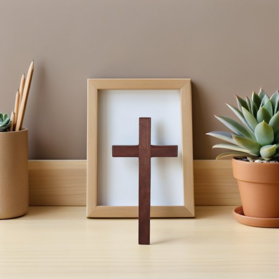 Moluckfu Rustic Hand Polished Wooden Tabletop Decor Brown Wood for Remembrance