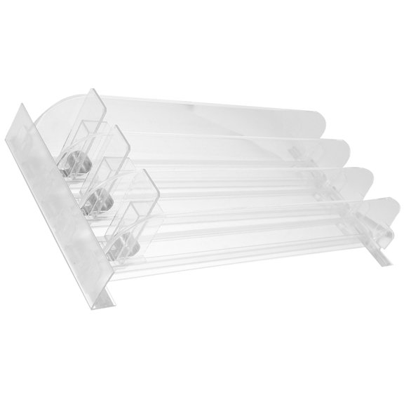 Moluckfu Shelf Pusher for Store Rectangular Simple Design White 36.0X7.0X2.5in 1Set 3Pcs
