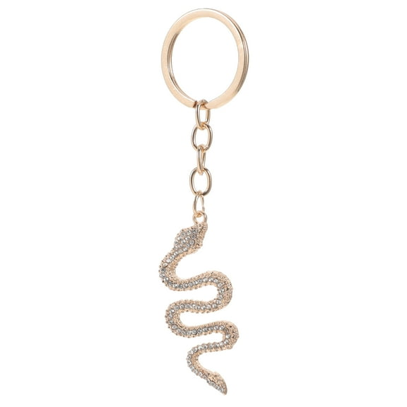 Moluckfu Snake Keychain Cute Animal Shaped Pendant Zinc Alloy Rhinestone Key Holder For Accessories Everyday Use 1Pcs