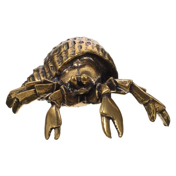Moluckfu Solid Brass Crab Figurine Vintage Style Coastal Tabletop Home Decoration