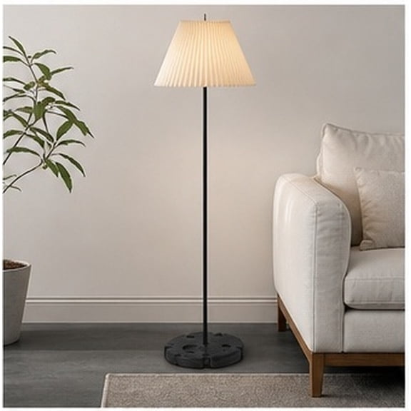 Moluckfu Sturdy Black Weighted Floor Lamp Base, Round Plastic Chassis Replacement Stand for Home Living Room Bedroom Decor