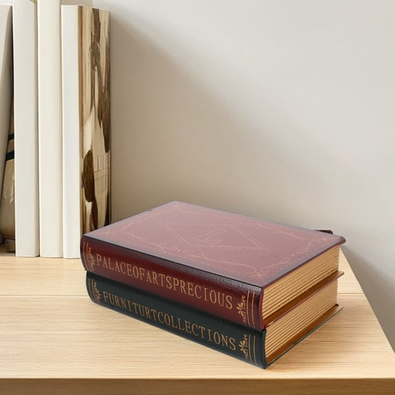 Moluckfu Elegant Multi-Colored Mdf Faux Book Box, Realistic Texture, Versatile Storage