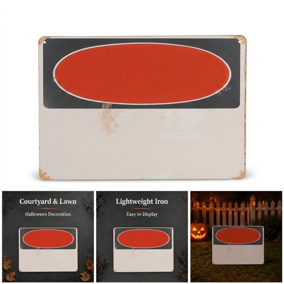 Moluckfu Warning Sign Decoration Iron Rectangle 1Pack