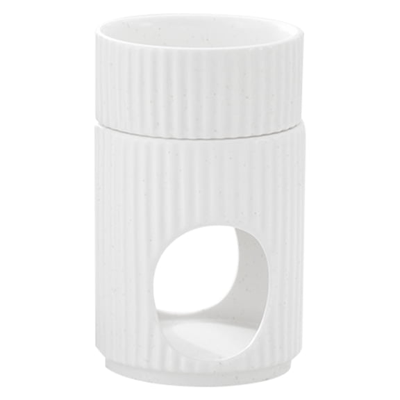 Moluckfu White Ceramic Oil Burner for Essential Oils with Even Heat and Zen Home Decor