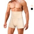 thumbnail image 1 of Molutan High Waist Tummy Control Shorts for Men Seamless Slimming Body Shaper Compression Underwear Boxer Brief(Beige, 2XL), 1 of 8