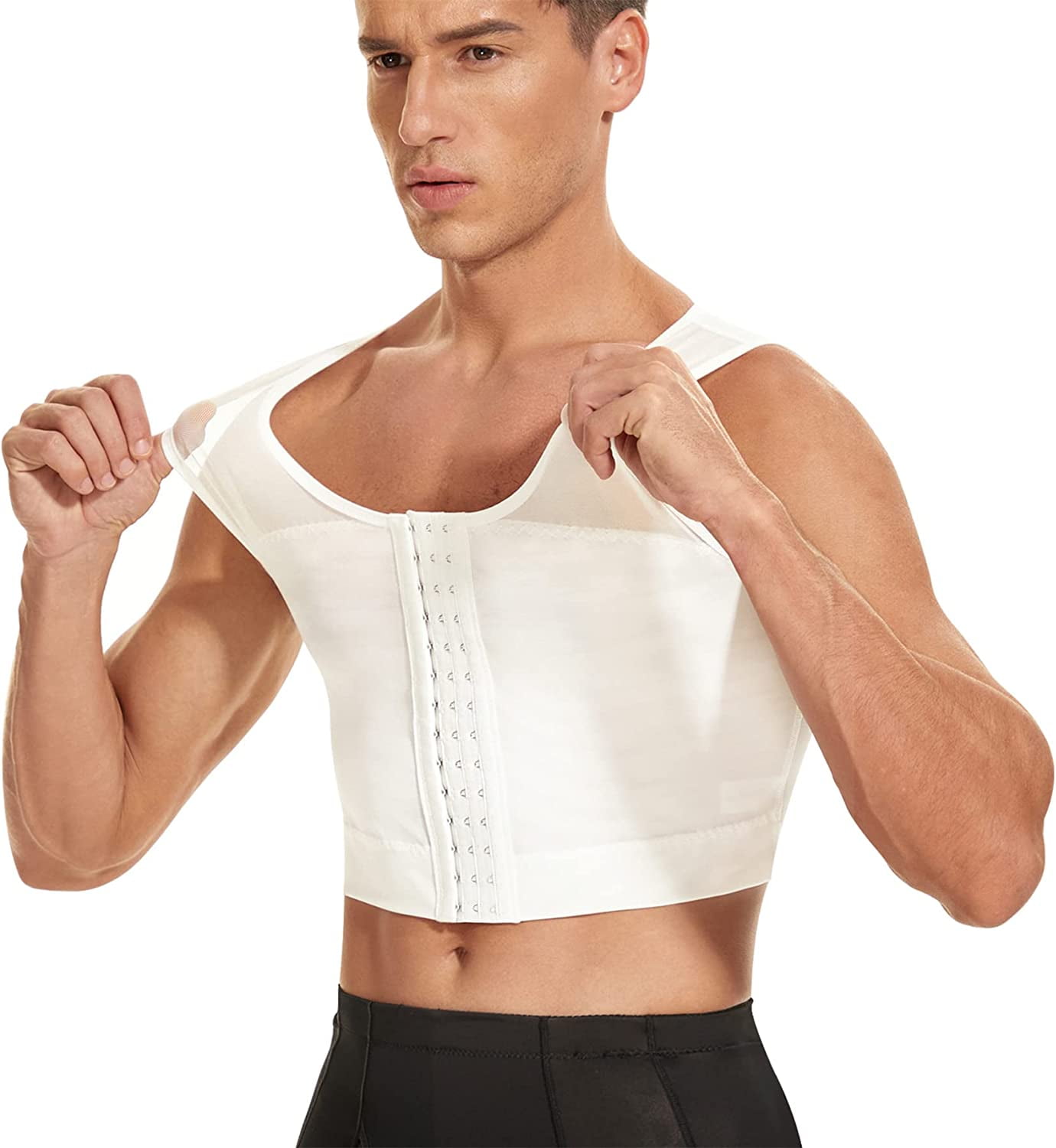 enqiretly Men Chest Shape Vests Male Shapewear Bra for Man Control Breast  Gynecomastia Professional Slimming Tank Top Correct Corset Compressing  Compression No.2 