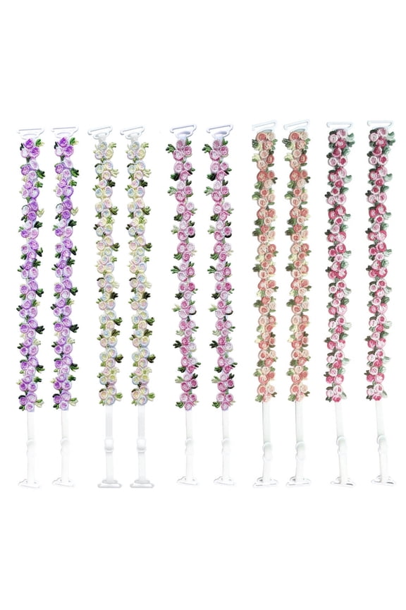Floral Bra Straps Cute,Removable Invisible Decorative Bra Straps Replacement,Shoulder Straps for Women Tops Dress,5 Pairs Pack