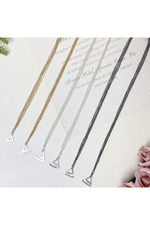 Gold Silver Black Chain Bra Straps Replacement,3 Pairs Set Decorative Bra Straps