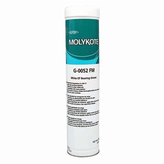 Molykote G-0052 FM White EP Bearing Grease 380g Multipurpose for Incidental Food Contact Mechanical Lubricant Bearing Chain Gear Food Grade High Load Carrying MO Based Aluminum Thickened