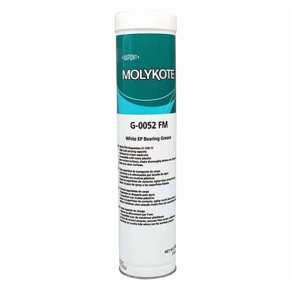 Molykote G-0052 FM White EP Bearing Grease 380g Multipurpose for Incidental Food Contact Mechanical Lubricant Bearing Chain Gear Food Grade High Load Carrying MO Based Aluminum Thickened