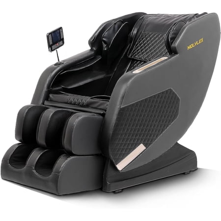 Molylex 2024 Massage Chair Recliner, Zero Gravity Full Body Massage Chair with Airbags, Heating, Bluetooth Speaker and Foot Rollers (Gray)