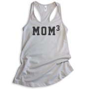 Mom 3 Tank Top, Ladies Racerback Tank Top, Mom Tank, Mama Tank, Mother Tank, Mothers Day Tank, Silver Gray, Medium