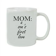 CUSTOMGIFTSNOW Mom: A Son's First Love Coffee Mug with FREE Gift Box - Great Gift for Mother's Day Birthday or Christmas Gift for Mom (White)