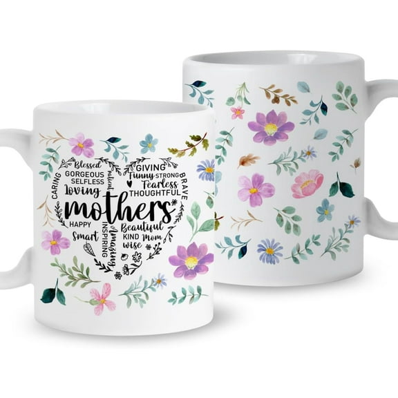 Mom Affirmation Mug Gift, Caring Blessed, Mom Coffee Mug Inspirational Gift from Daughter Son Kids, Christmas Birthday Mother''s Day Gift for Mom Mama, Best Mom Ever Appreciation Gifts, Ceramic 11oz