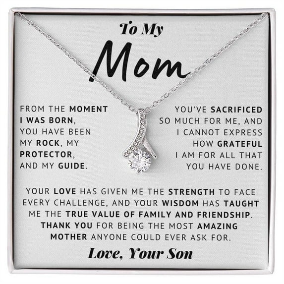 To My Mom - Alluring Beauty Necklace To Mama, Jewelry Birthday Bday, Step Up Alluring Beauty Sweet Devotion Flower Bouquet Bundle Necklace Gift for Mom Mother Day Birthday gift Xmas Gift