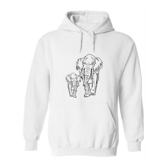 Mom And Baby Elephant Hoodie Women -SPIdeals Designs, Female Small