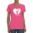 thumbnail image 1 of Mom And Baby Heart Silhouette Shaped T-Shirt Women -Image by Shutterstock, Female Small, 1 of 4