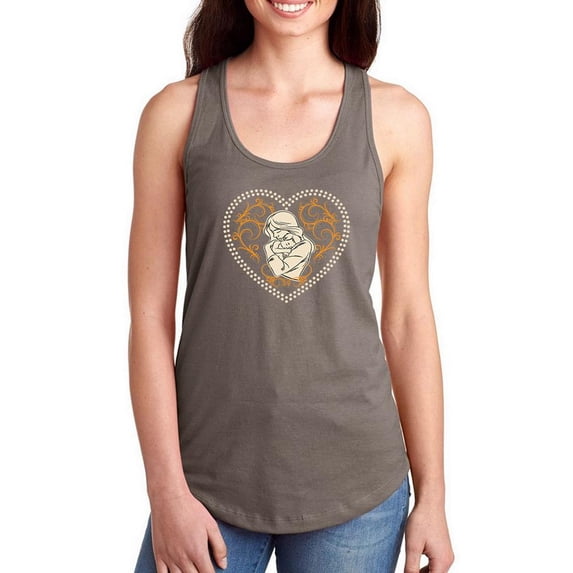 Mom And Baby Heart Wreath Racerback Tank Women -Image by Shutterstock, Female XX-Large