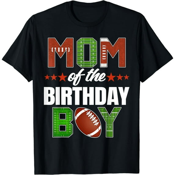 Mom And Dad Of The Birthday Boy Family Party Football Decor T-Shirt