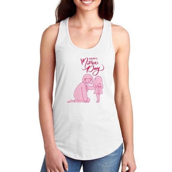 Mom And Daughter Silhouette Racerback Tank Women -Image by Shutterstock, Female x-Small
