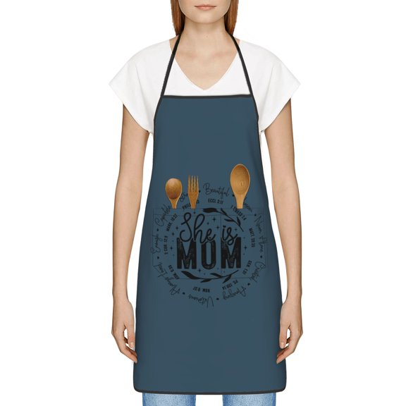 Mom Apron, Best Mom Ever Gifts, Thoughtful Mothers Day Gifts for New Mom, Grandma, Wife, Birthday, Kitchen Apron with Pockets - Waterproof Cooking Bib for BBQ Baking Gardening Cafe, Baker Gift ideas