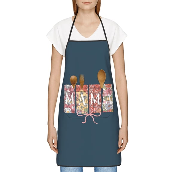 Mom Apron, Best Mom Ever Gifts, Thoughtful Mothers Day Gifts for New Mom, Grandma, Wife, Birthday, Kitchen Apron with Pockets - Waterproof Cooking Bib for BBQ Baking Gardening Cafe, Baker Gift ideas