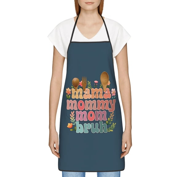 Mom Apron, Best Mom Ever Gifts, Thoughtful Mothers Day Gifts for New Mom, Grandma, Wife, Birthday, Kitchen Apron with Pockets - Waterproof Cooking Bib for BBQ Baking Gardening Cafe, Baker Gift ideas