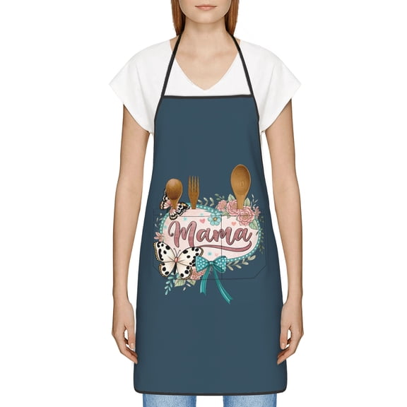 Mom Apron, Best Mom Ever Gifts, Thoughtful Mothers Day Gifts for New Mom, Grandma, Wife, Birthday, Kitchen Apron with Pockets - Waterproof Cooking Bib for BBQ Baking Gardening Cafe, Baker Gift ideas
