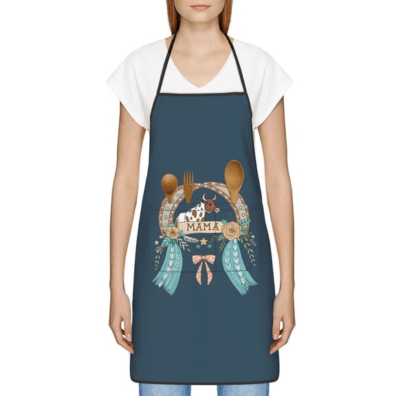 Mom Apron, Best Mom Ever Gifts, Thoughtful Mothers Day Gifts for New Mom, Grandma, Wife, Birthday, Kitchen Apron with Pockets - Waterproof Cooking Bib for BBQ Baking Gardening Cafe, Baker Gift ideas